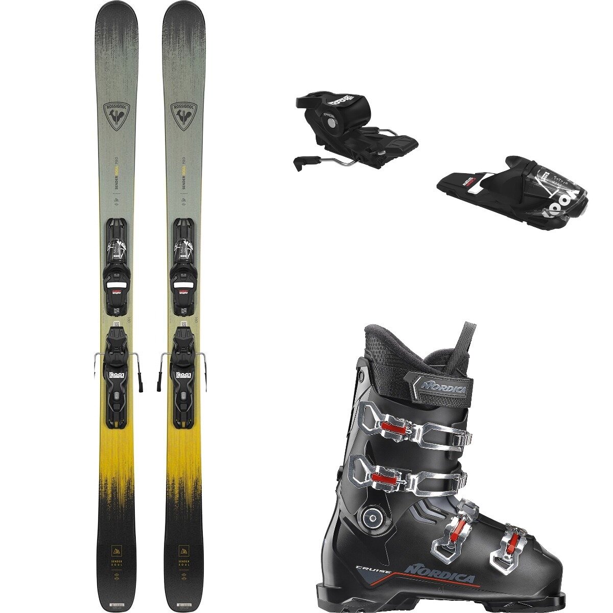 Rossignol Rossignol Sender Soul Pro Ski + Xpress10 Binding + Cruise Boot One/Blk/Gry/Red/One, 150cm/29.5/One - $749.95 at Backcountry.com