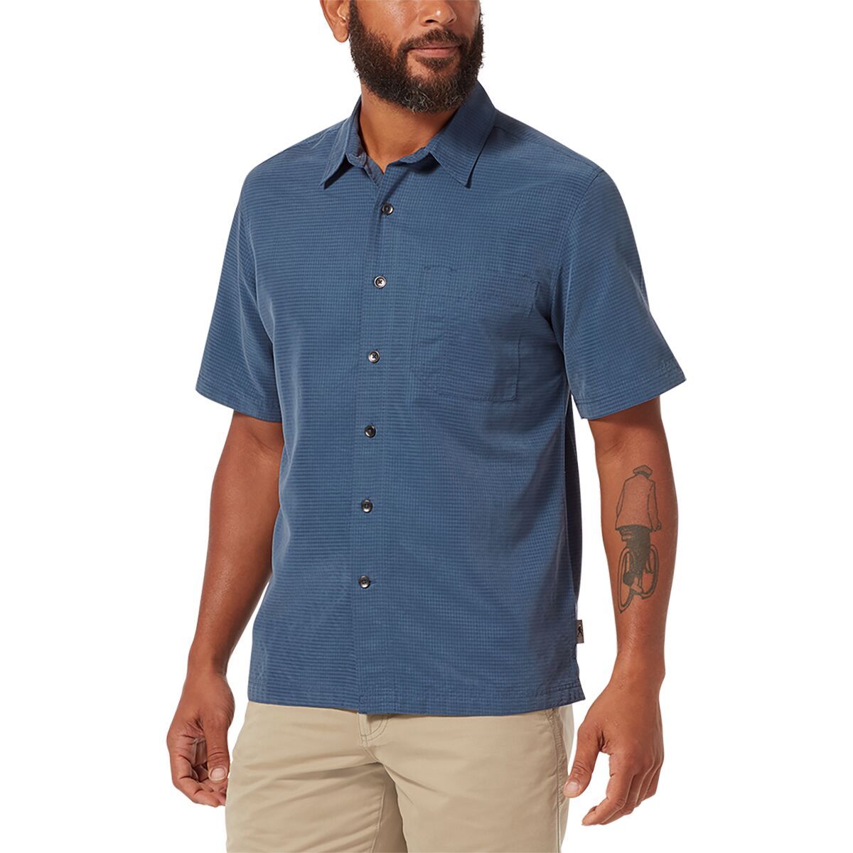Image of Royal Robbins Desert Pucker Short-Sleeve Shirt - Men's Collins Blue, L