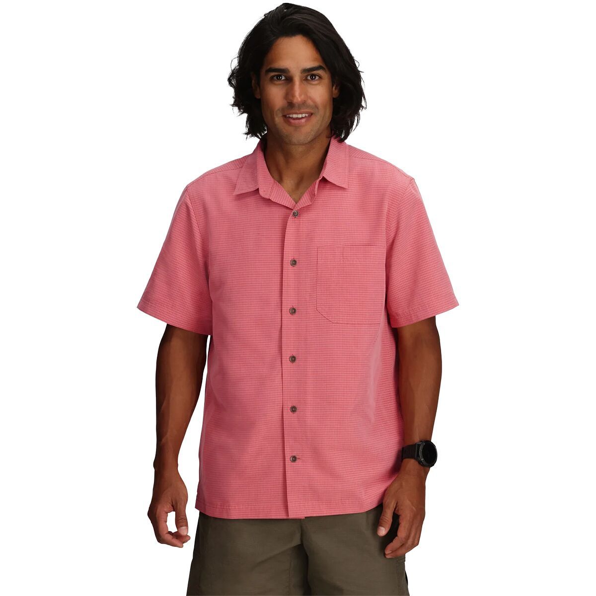 Image of Royal Robbins Desert Pucker Short-Sleeve Shirt - Men's Rosefinch, L