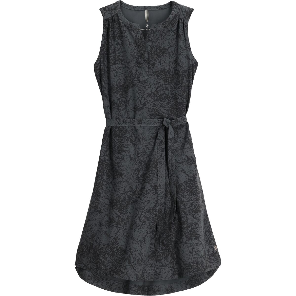 Image of Royal Robbins Spotless Traveler Tank Dress - Women's Asphalt Fern Print, M