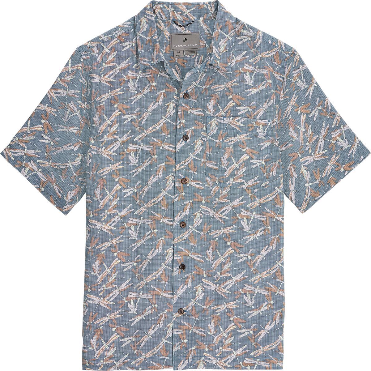 Image of Royal Robbins Camino Pucker Short-Sleeve Shirt - Men's Orion Blue Dragonfly Pt, M
