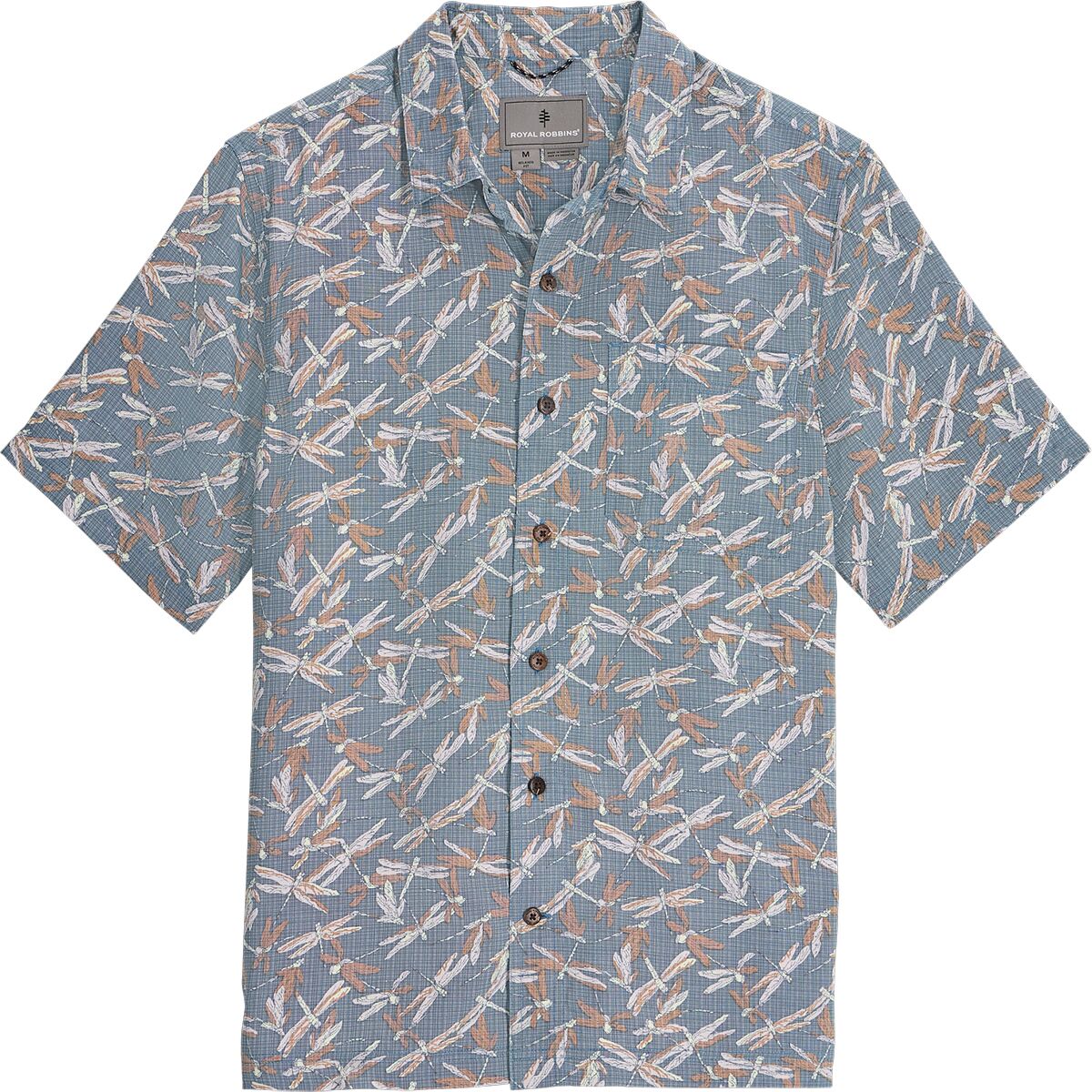 Image of Royal Robbins Camino Pucker Short-Sleeve Shirt - Men's Orion Blue Dragonfly Pt, S