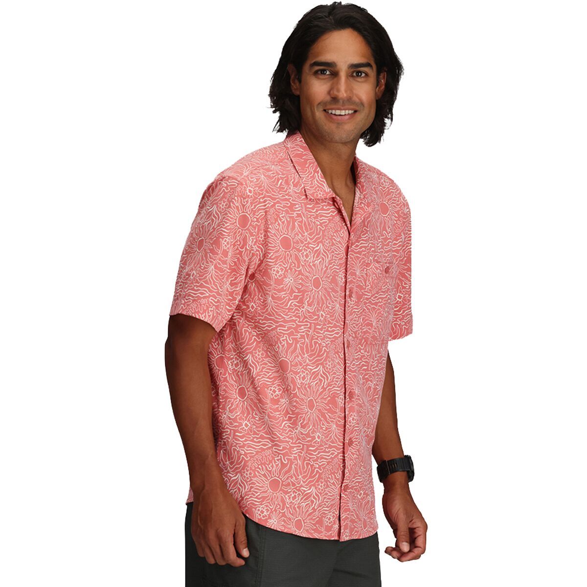 Image of Royal Robbins Salathe Sun Short-Sleeve Shirt - Men's Dusty Cedar Solar Pt, L