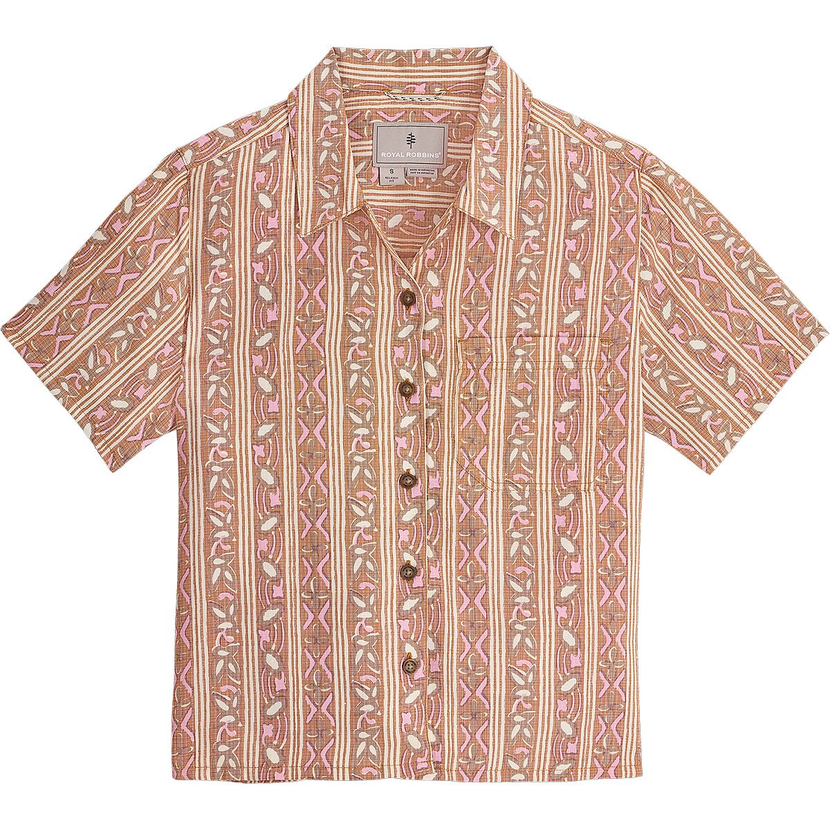 Image of Royal Robbins Camino Pucker Short-Sleeve Shirt - Women's Topaz Botanist, XL