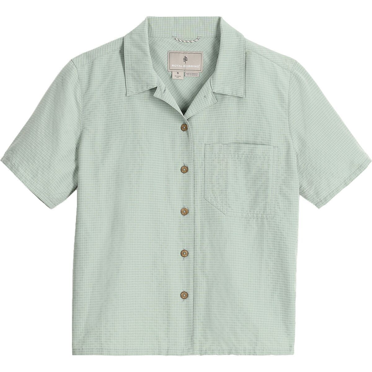 Image of Royal Robbins Desert Pucker Short-Sleeve Shirt - Women's Sage Leaf, XL