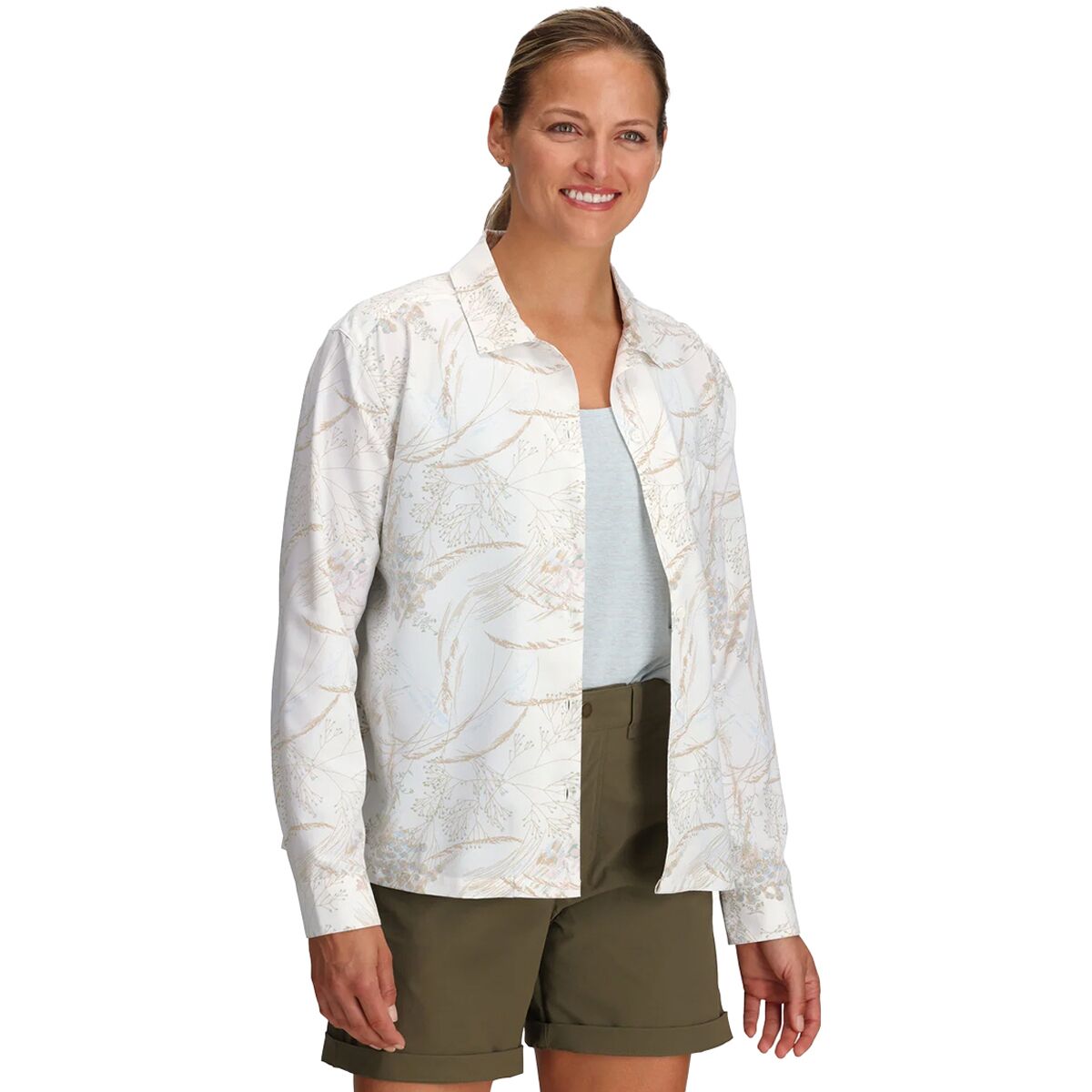 Image of Royal Robbins Expedition III Long-Sleeve Shirt - Women's Ivory Caswell Print, M