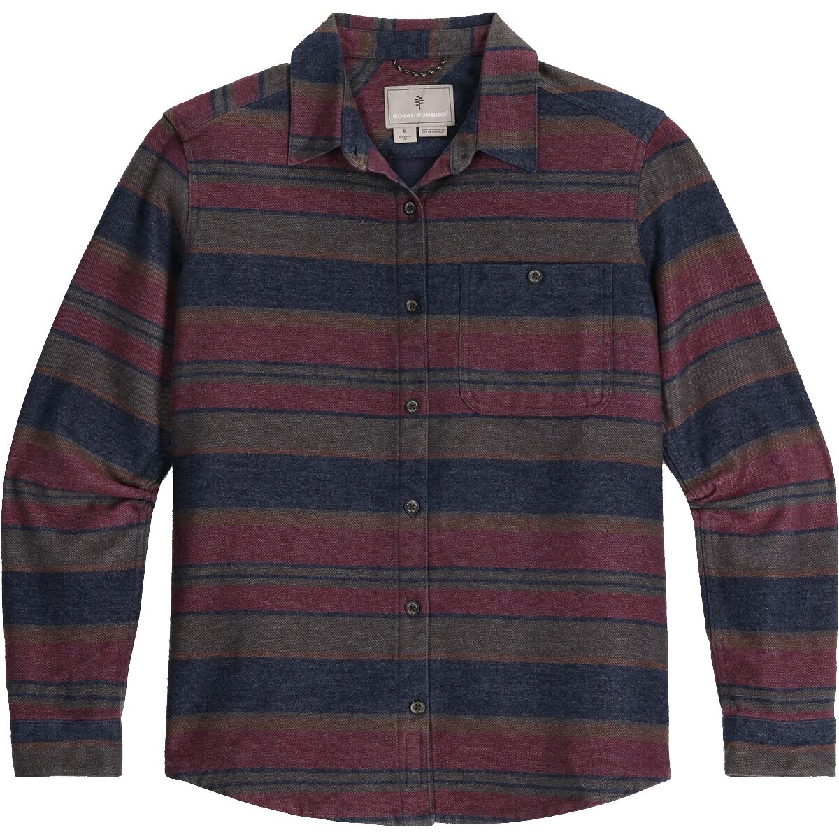 Image of Royal Robbins Clouds Rest Hemp Long-Sleeve Top - Women's Naval Pacific Crest Stripe, S