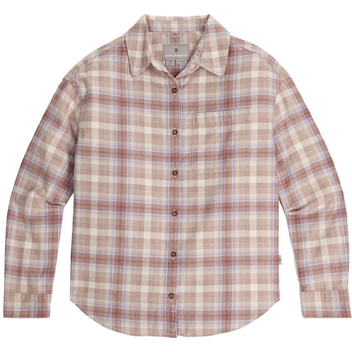 Image of Royal Robbins Lieback Overshirt Long-Sleeve Top - Women's Chalk Dipsea Plaid, S