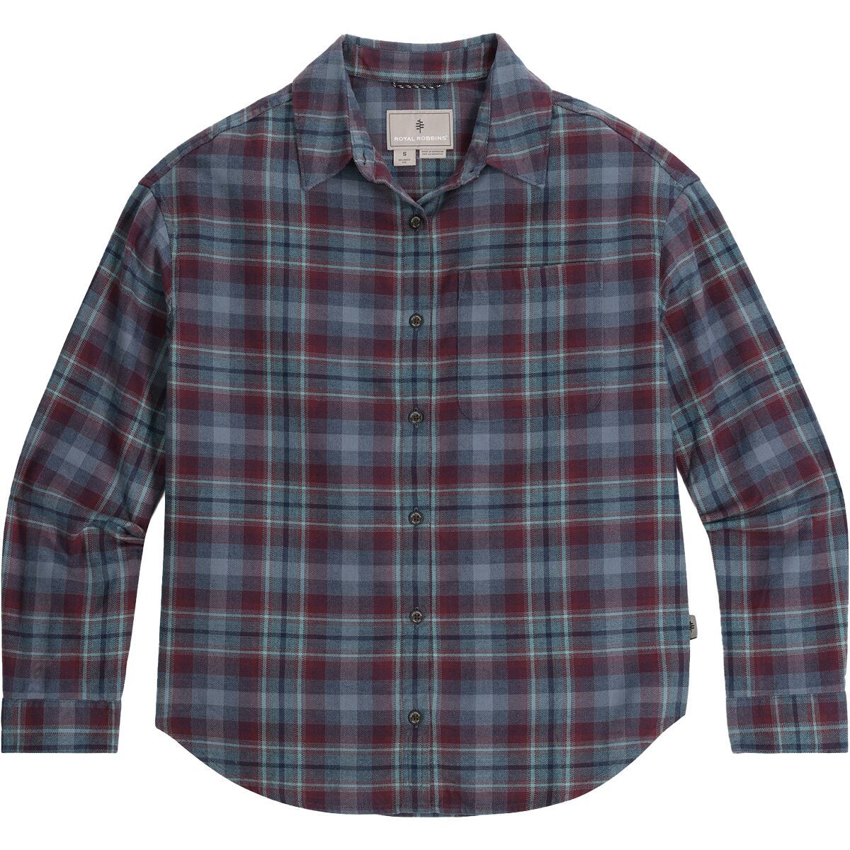 Image of Royal Robbins Lieback Overshirt Long-Sleeve Top - Women's Deep Blue Dipsea Plaid, L