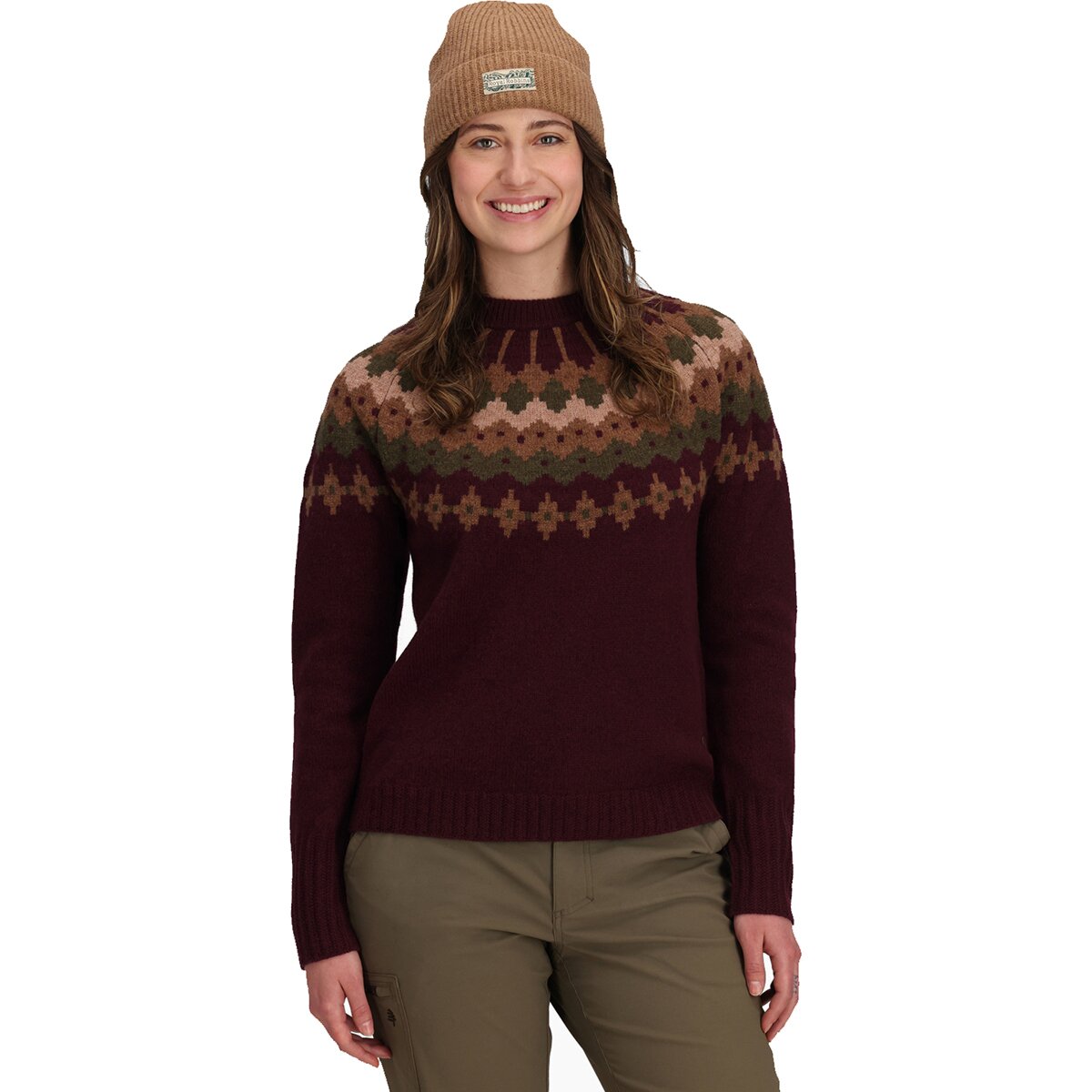 Image of Royal Robbins Rockcraft Wool Crew Sweater - Women's Loganberry Heather Snowcreek Pt, L