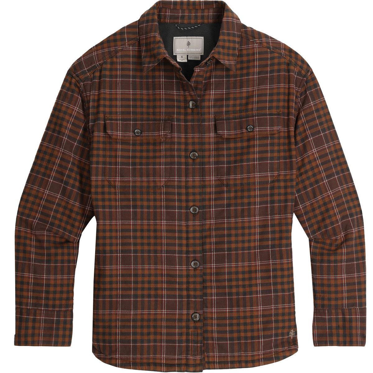 Image of Royal Robbins Vista Flannel Shacket - Women's Saddle Antelope Plaid, L