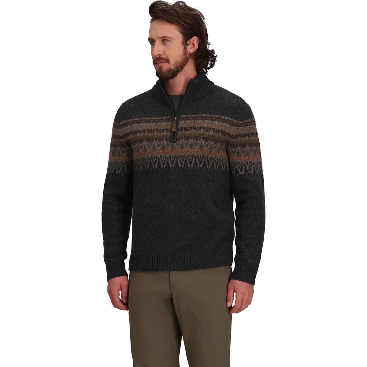 Image of Royal Robbins Arch Rock 1/4-Zip Sweater - Men's Charcoal Heather Kirkwood Pt, XL