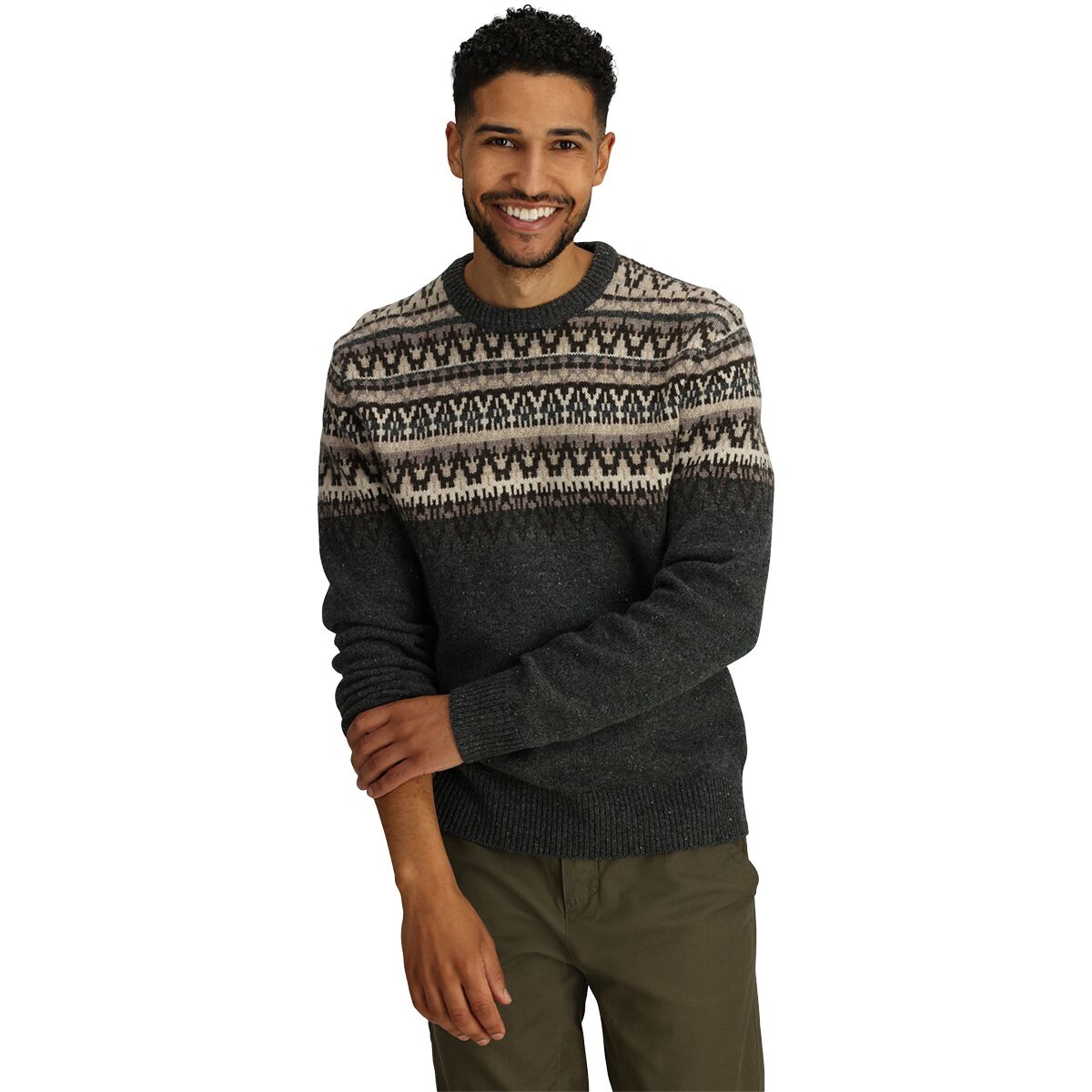 Image of Royal Robbins Arch Rock Long-Sleeve Crew Sweater - Men's Asphalt Mammoth Pt, XXL