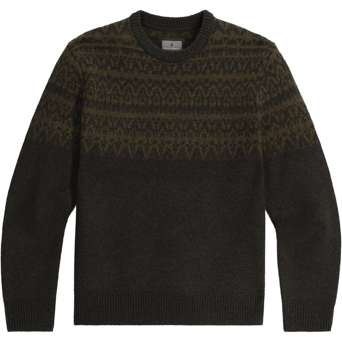 Image of Royal Robbins Arch Rock Long-Sleeve Crew Sweater - Men's Black Olive Lassen Pt, XXL