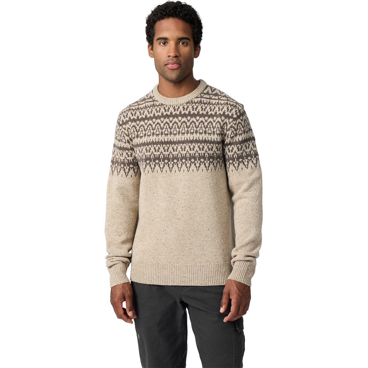 Image of Royal Robbins Arch Rock Long-Sleeve Crew Sweater - Men's Sandstone Heather Lassen Pt, M