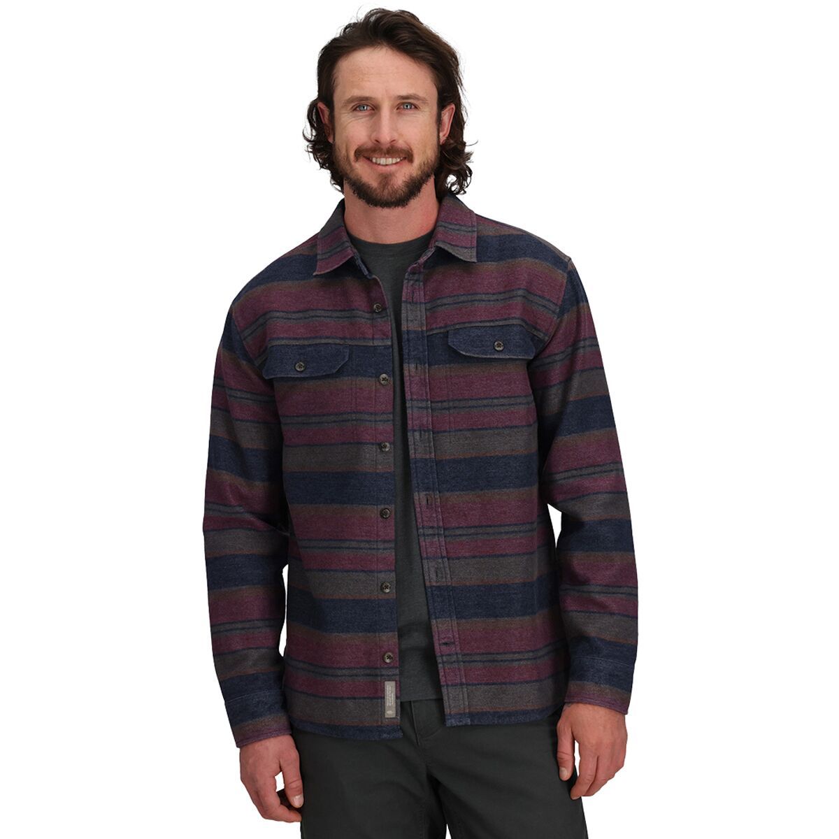Image of Royal Robbins Clouds Rest Hemp Long-Sleeve Shirt - Men's Naval Pacific Crest Str, L