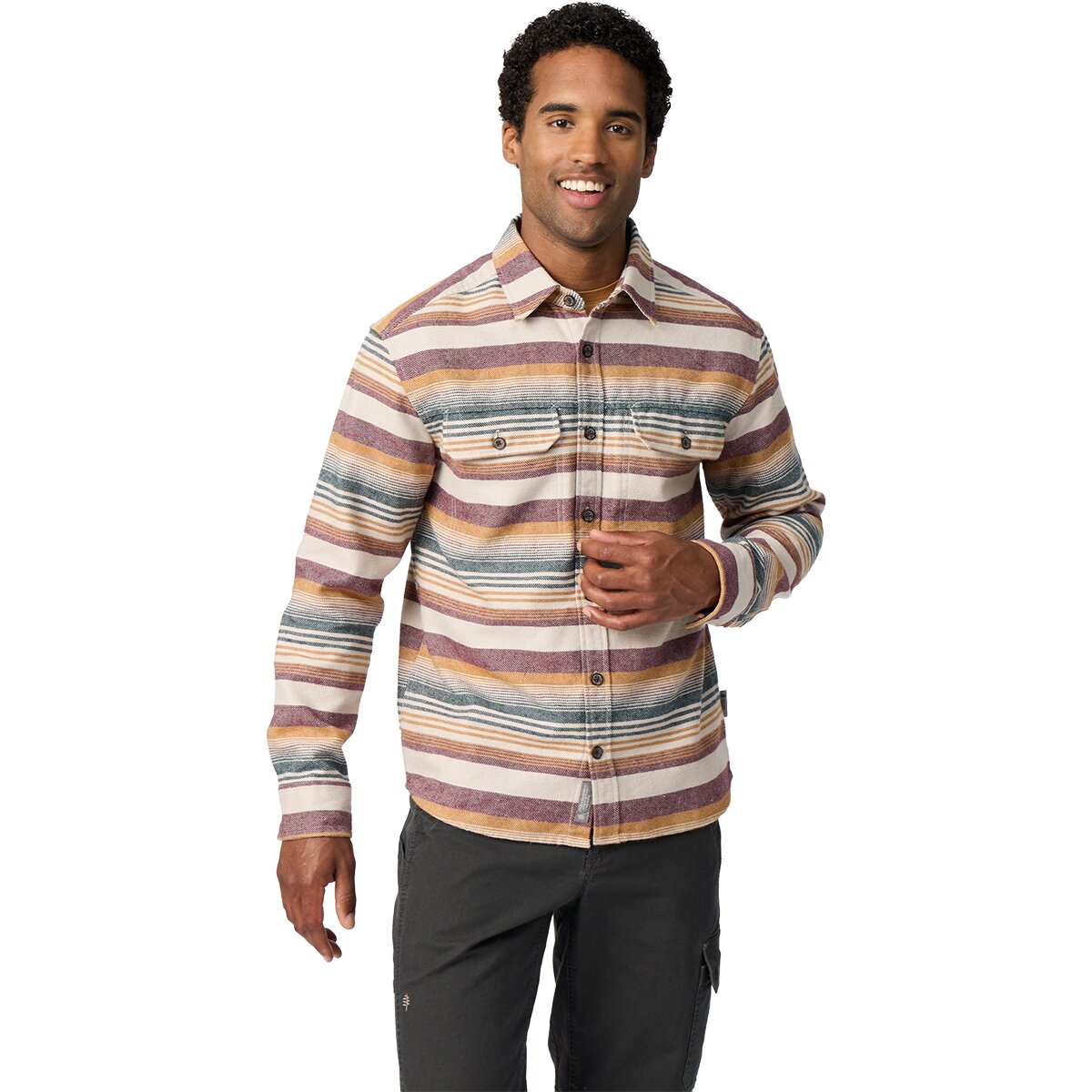 Image of Royal Robbins Clouds Rest Hemp Long-Sleeve Shirt - Men's Pebble Alder Str, S