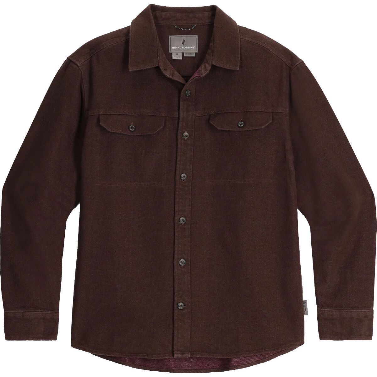 Image of Royal Robbins Clouds Rest Hemp Long-Sleeve Shirt - Men's Turkish Coffee Heather, XL