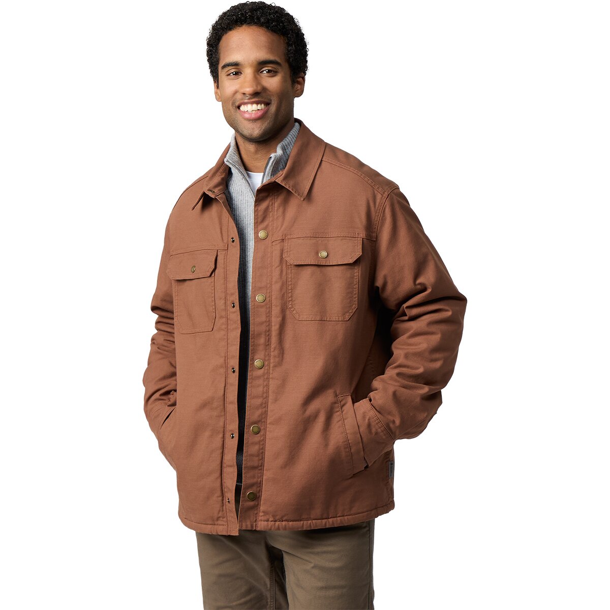 Image of Royal Robbins El Cap Canvas Shacket - Men's Saddle, XL