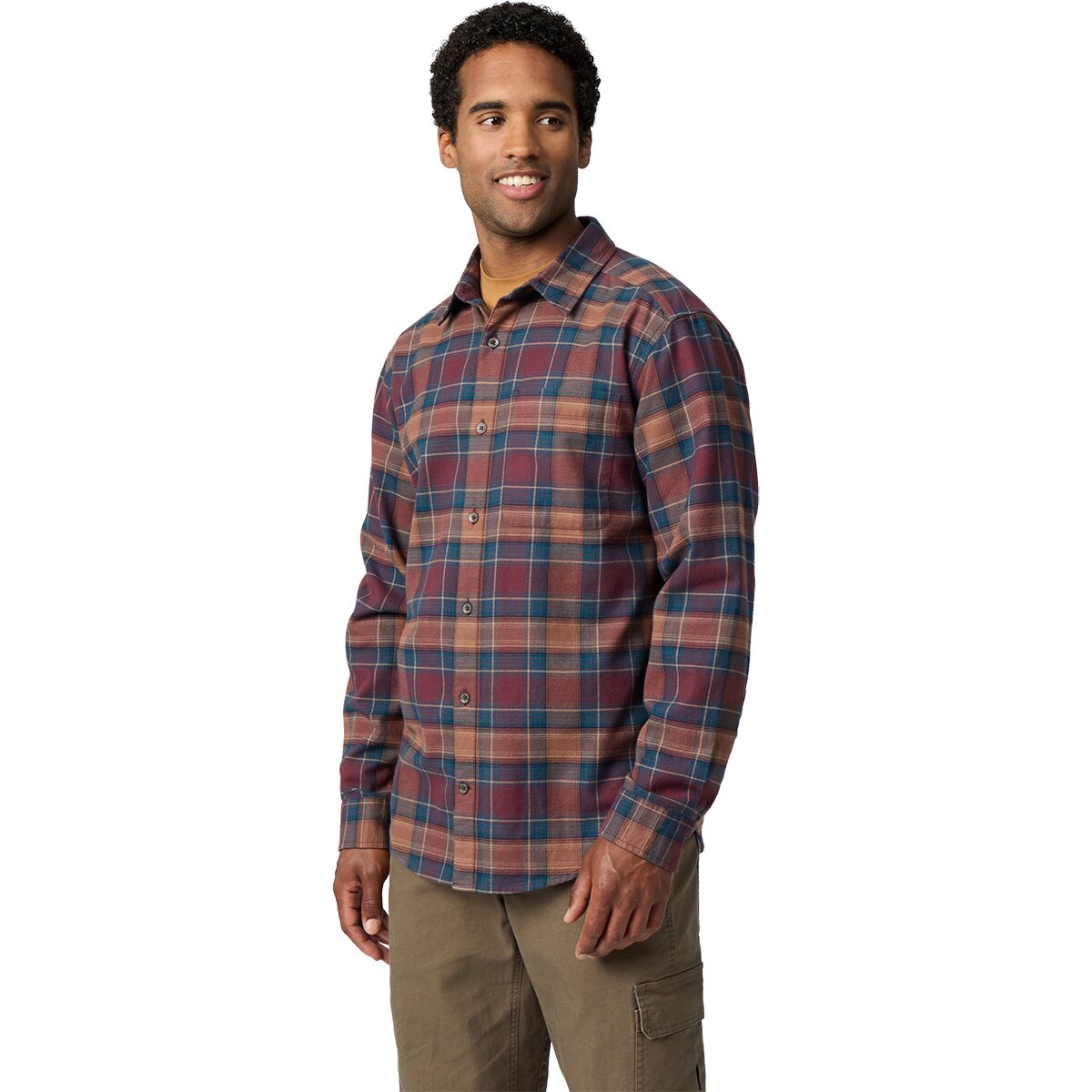 Royal Robbins Lieback Organic Cotton Flannel Shirt - Men's Wine Oak Pld, L