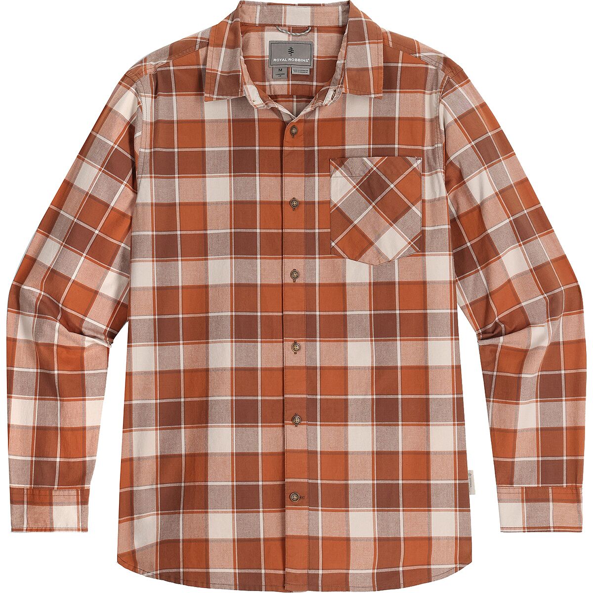 Image of Royal Robbins Tamarack Long-Sleeve Shirt - Men's Rust Brown Canyon Pld, S