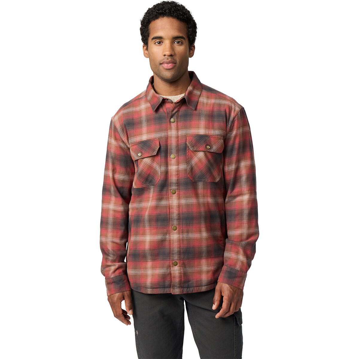 Image of Royal Robbins Vista Flannel Shacket - Men's Spice Grizzly Pld, XL