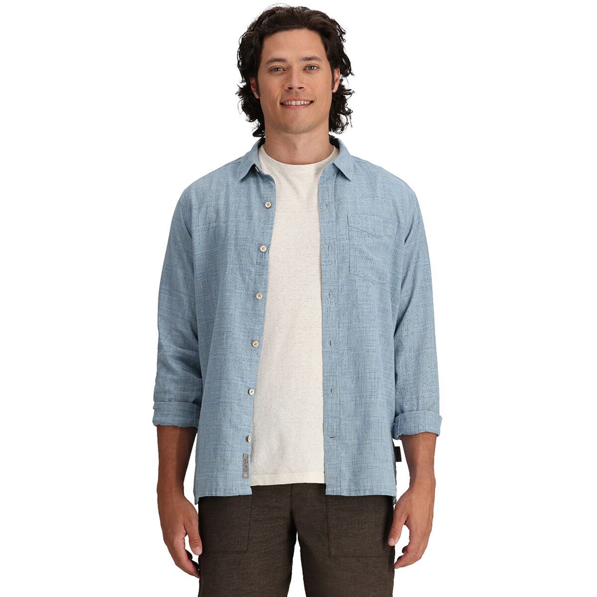 Image of Royal Robbins Hempline Spaced Long-Sleeve Shirt - Men's Mountain Spring, L