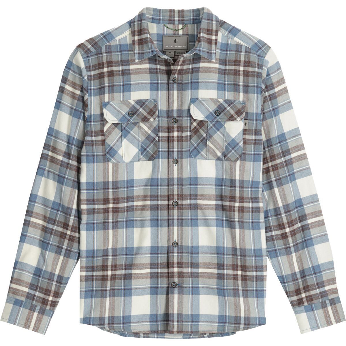 Image of Royal Robbins Lost Coast Flannel Long-Sleeve Shirt - Men's Ivory Sonoma Plaid, XXL