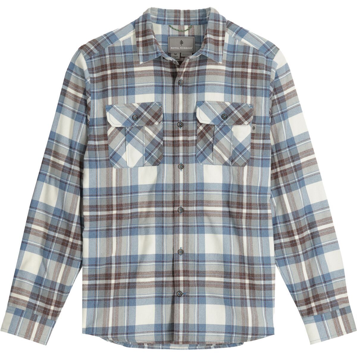 Image of Royal Robbins Lost Coast Flannel Long-Sleeve Shirt - Men's Ivory Sonoma Plaid, XL