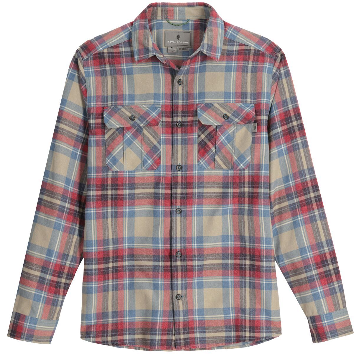 Image of Royal Robbins Lost Coast Flannel Long-Sleeve Shirt - Men's Khaki Sonoma Plaid, XXL