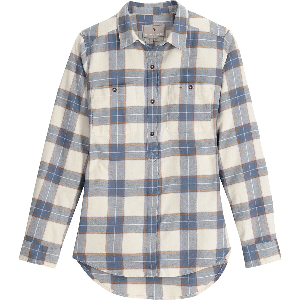 Image of Royal Robbins Lieback Flex Long-Sleeve Tunic - Women's Chalk Runyon Plaid, XS