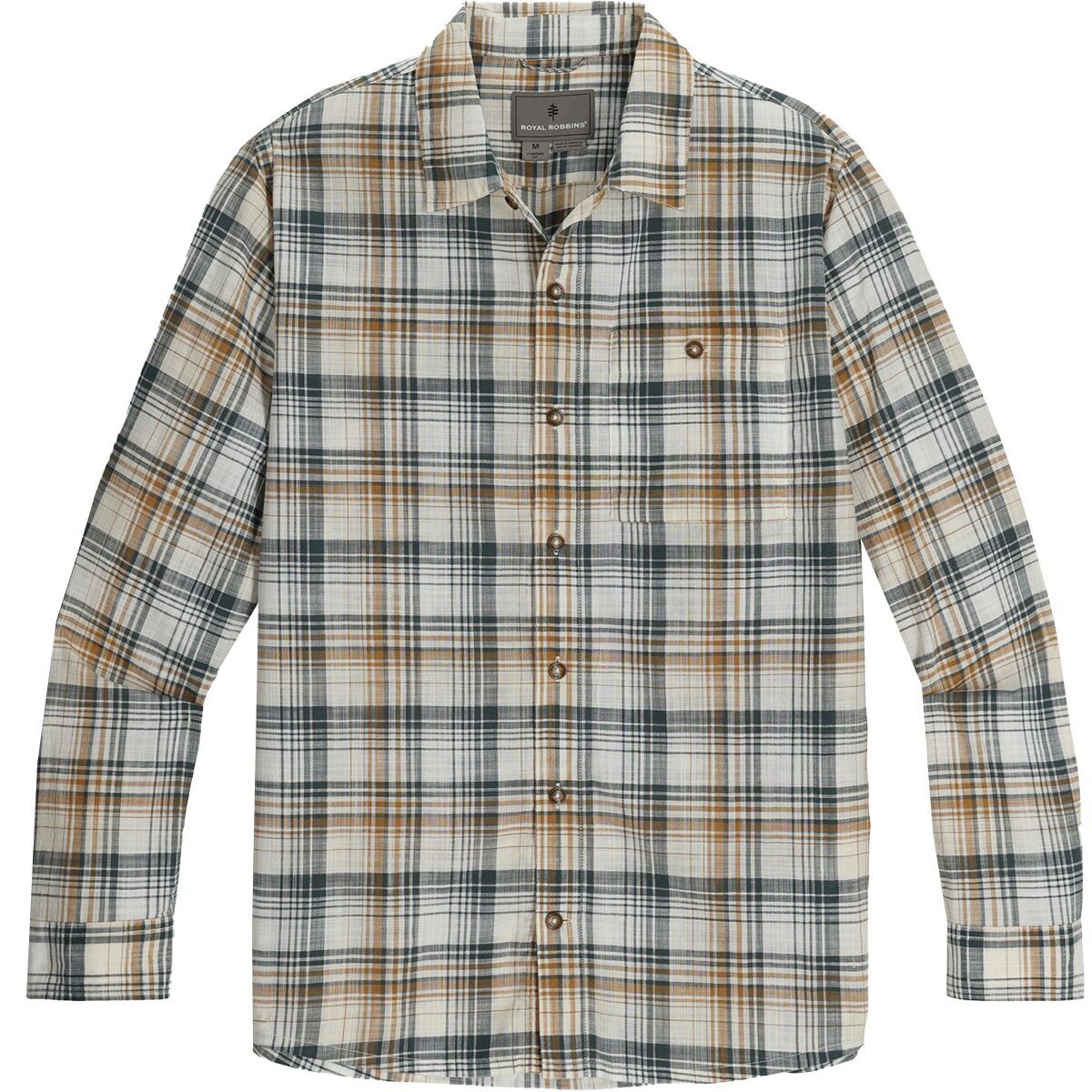 Image of Royal Robbins Redwood Plaid Long-Sleeve Shirt - Men's Bistre Pismo Plaid, XXL