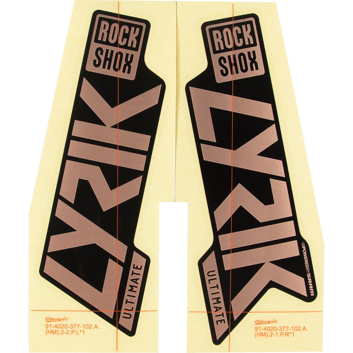 RockShox RockShox Lyrik Ultimate Decal Kit Copper Foil, One Size