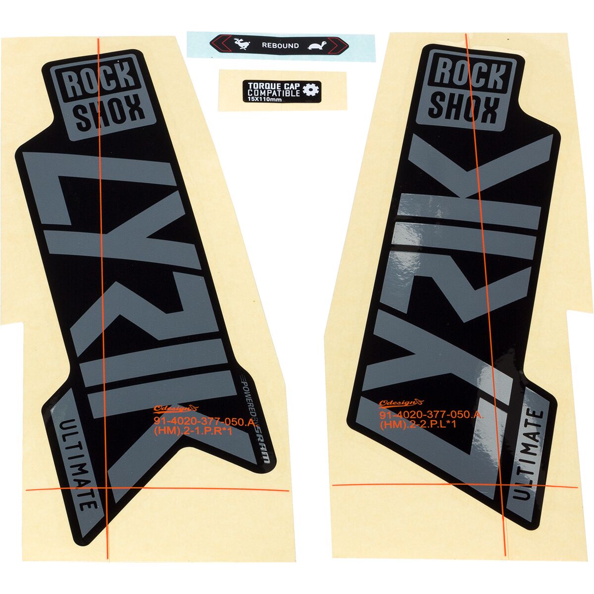 Image of RockShox Lyrik Ultimate Decal Kit Polar Foil for Black, One Size