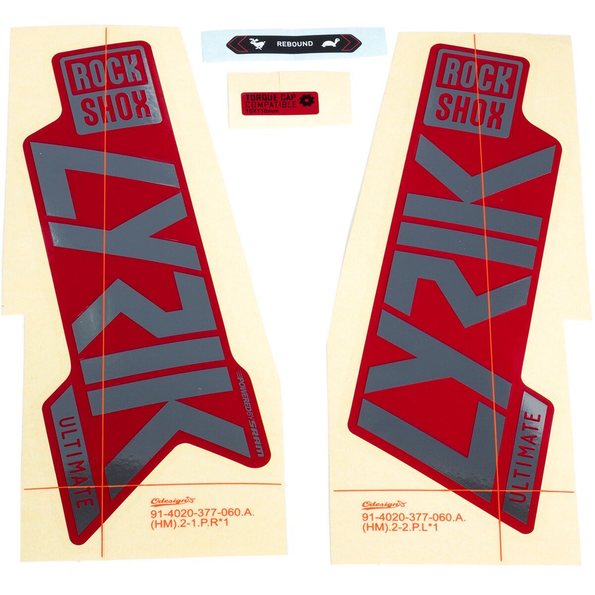 Image of RockShox Lyrik Ultimate Decal Kit Polar Foil for Red, One Size
