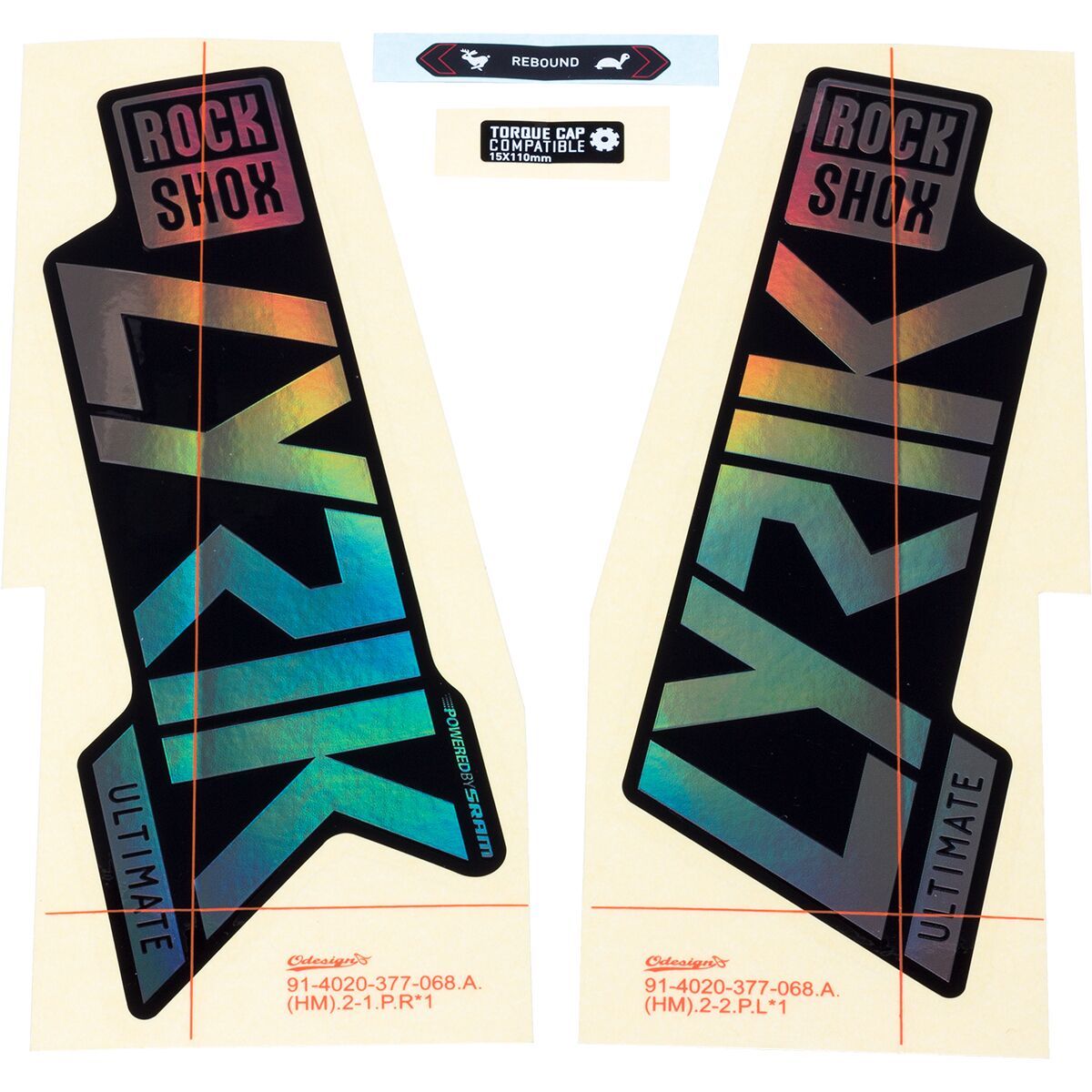 Image of RockShox Lyrik Ultimate Decal Kit Rainbow Foil, One Size