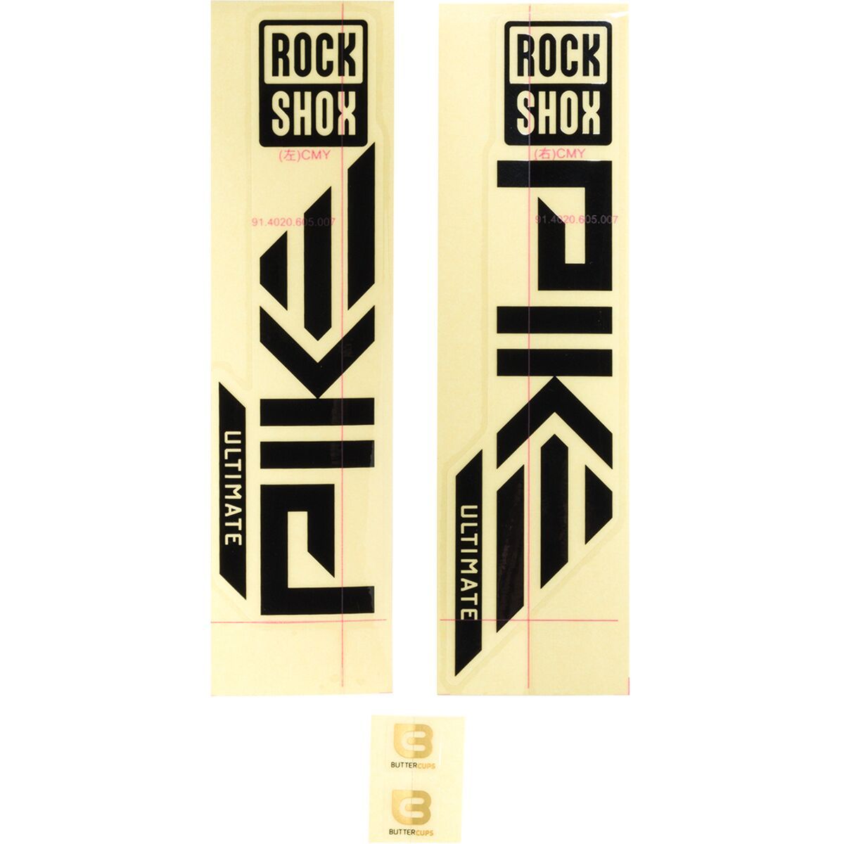 Image of RockShox Pike Ultimate Decal Kit Gloss Black for Gloss Green, 2023+, One Size