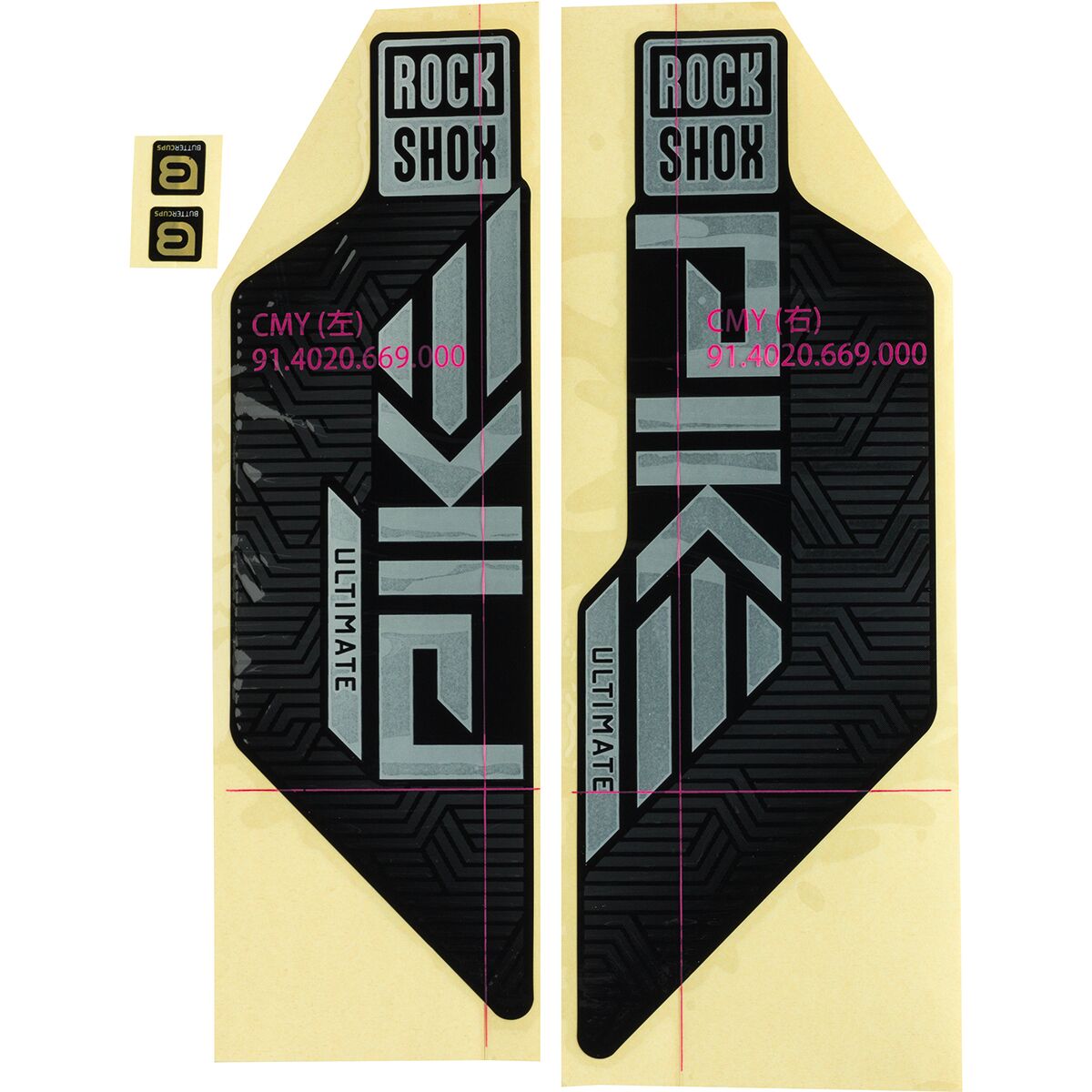 Image of RockShox Pike Ultimate Decal Kit Matte Silver, For Flight Attendant, One Size
