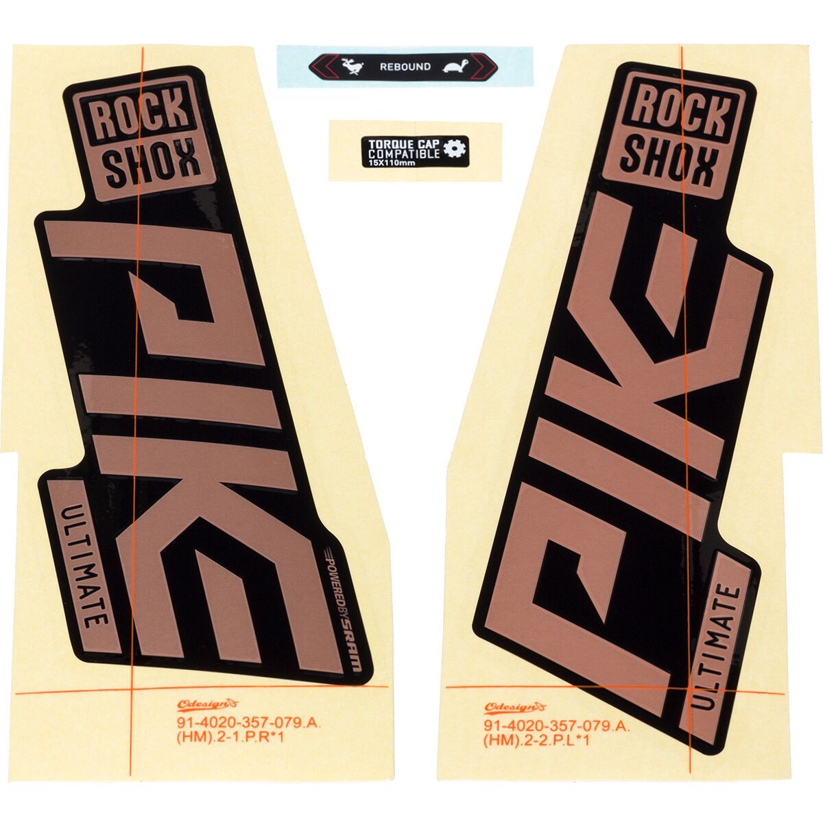 Image of RockShox Pike Ultimate Decal Kit Matte Copper Foil, One Size
