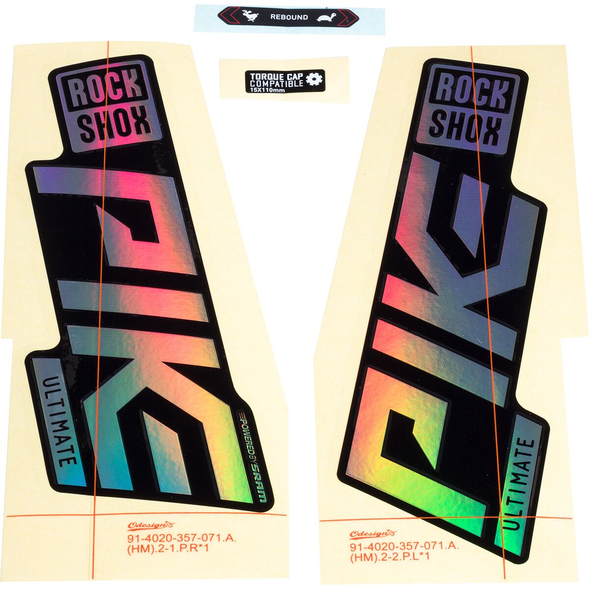 Image of RockShox Pike Ultimate Decal Kit Rainbow Foil, One Size