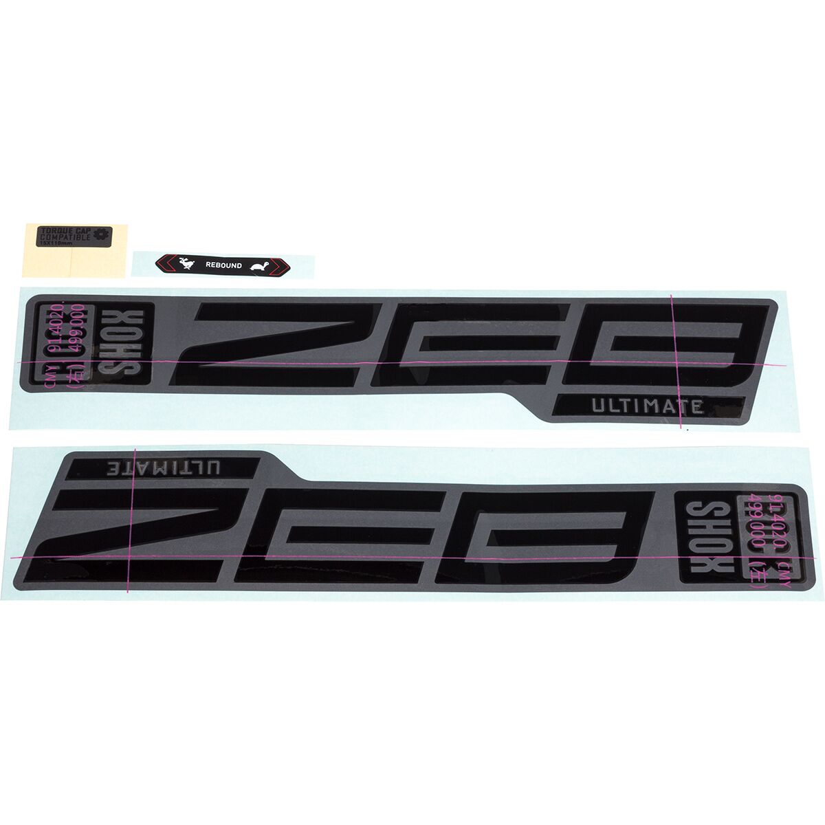 Image of RockShox ZEB Ultimate Decal Kit Gloss Black, One Size