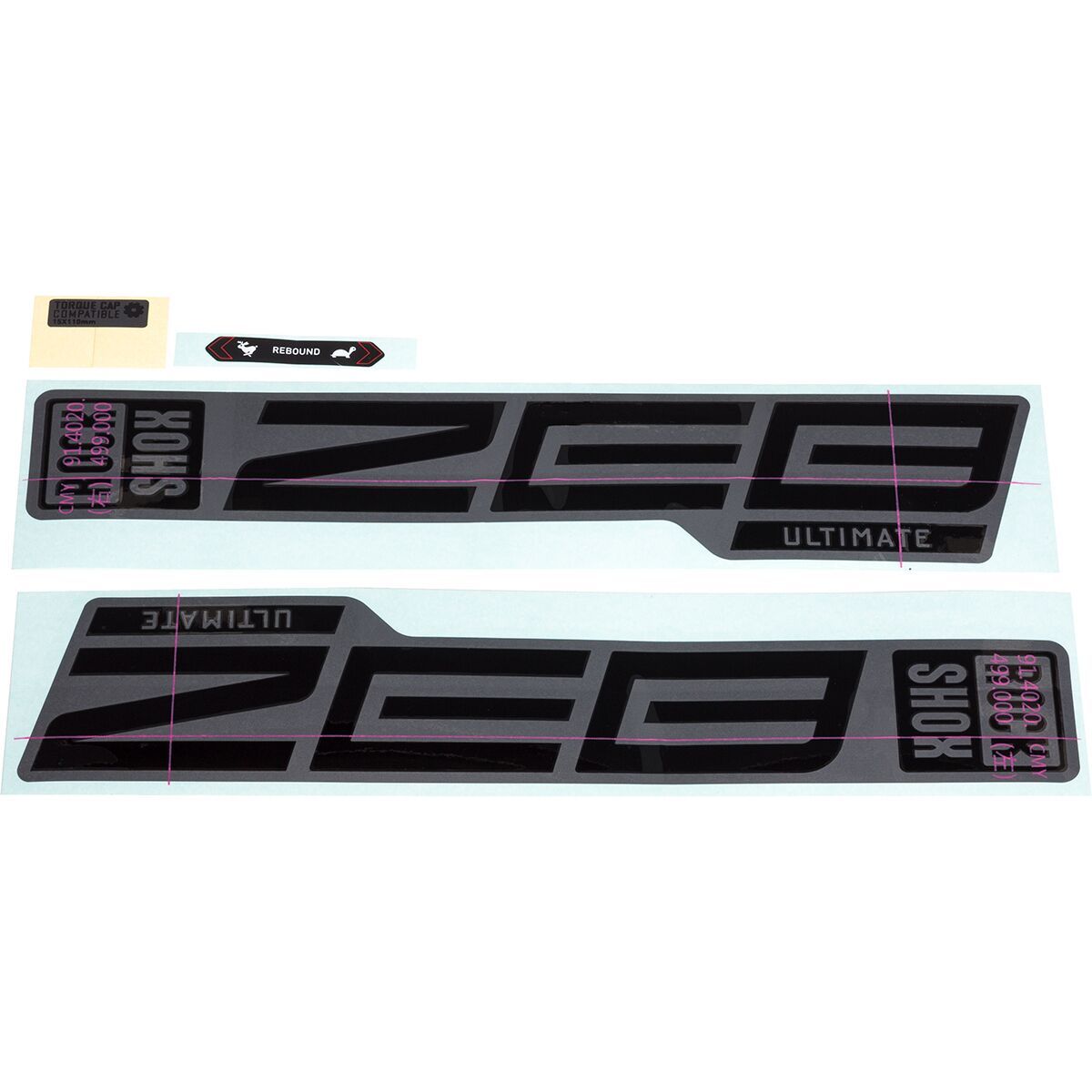 Image of RockShox ZEB Ultimate Decal Kit Gloss Black, One Size