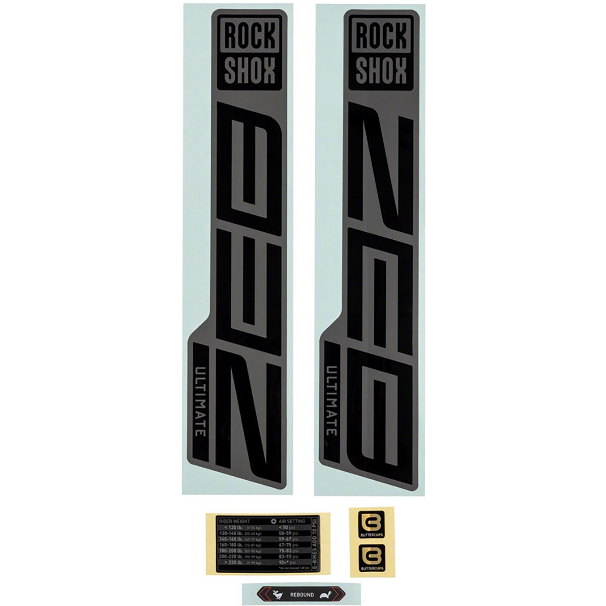 Image of RockShox ZEB Ultimate Decal Kit Matte Silver, For Flight Attendant, One Size