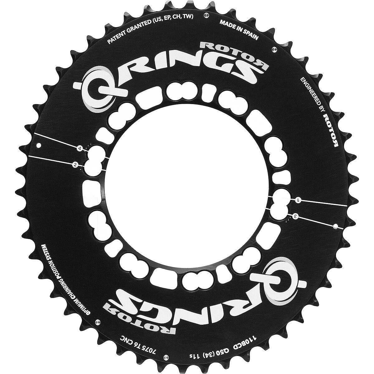 Rotor Rotor Outer Aero Q-Ring White Logo, 53T/110BCD