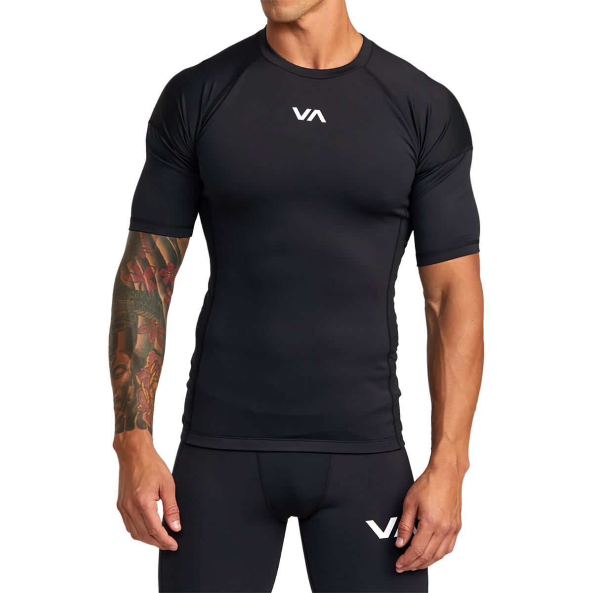 RVCA Compression Short-Sleeve Shirt - Men's Black, XXL