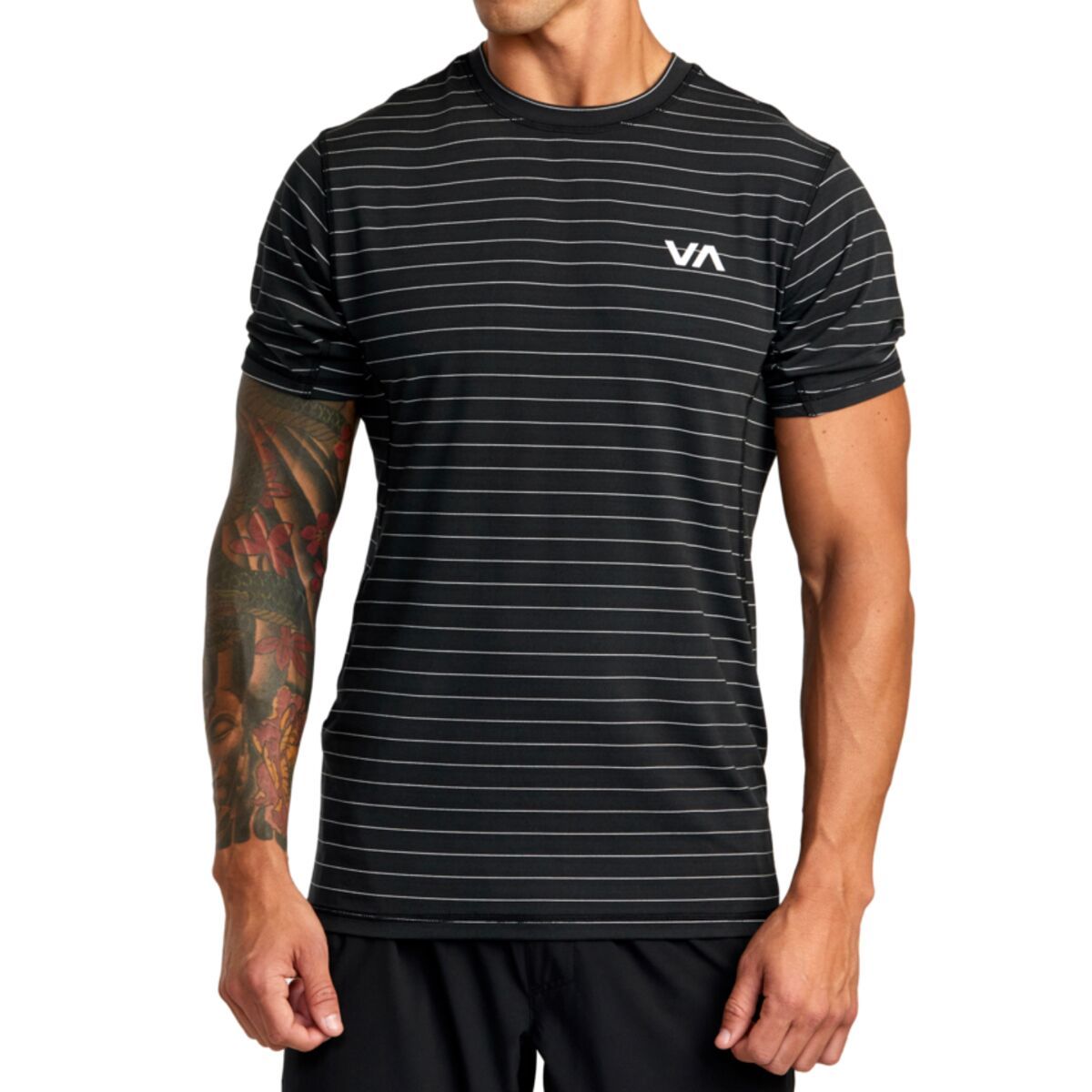 RVCA Sport Vent Stripe Short-Sleeve Shirt - Men's Black, S
