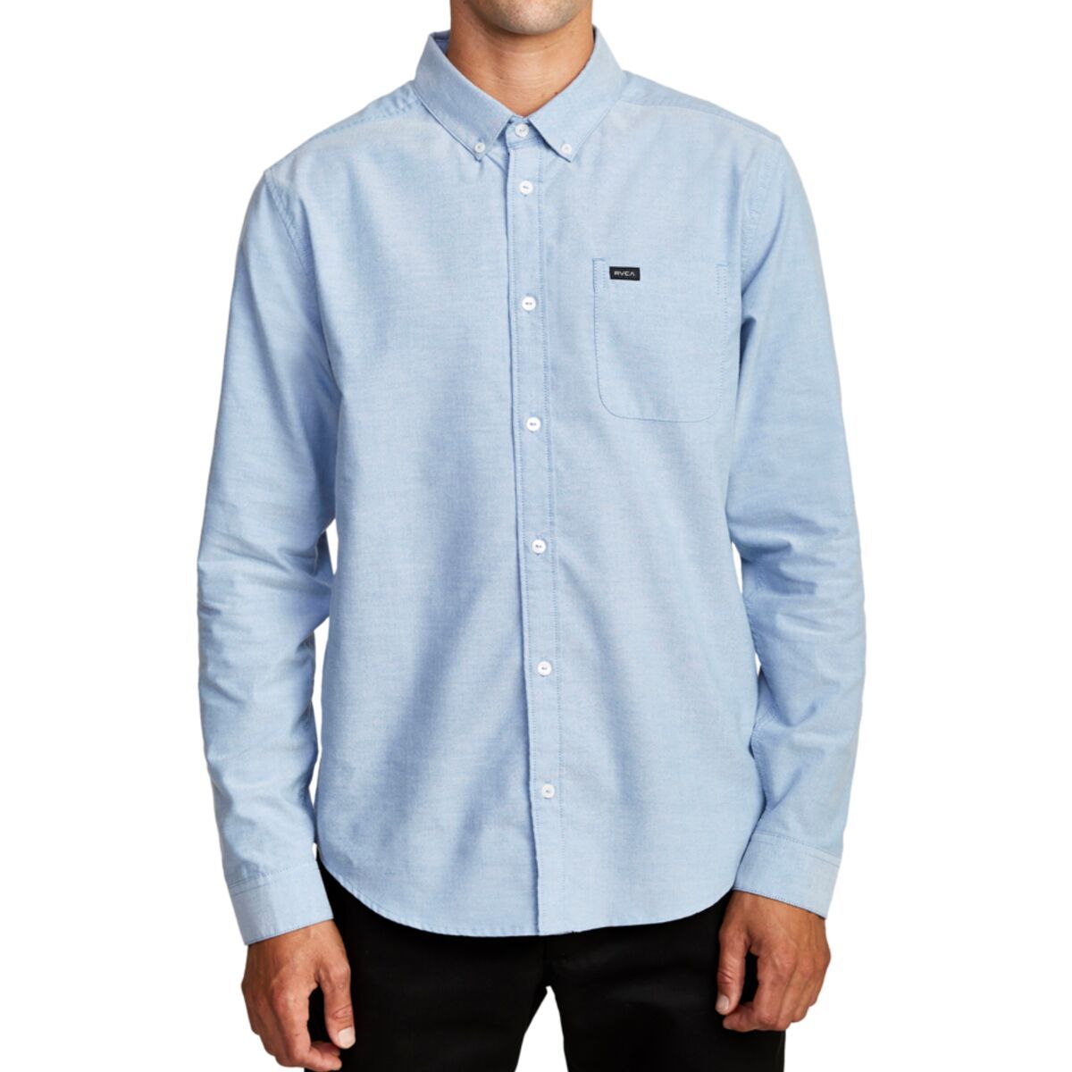RVCA That'll Do Stretch Long-Sleeve Shirt - Men's Oxford Blue, S