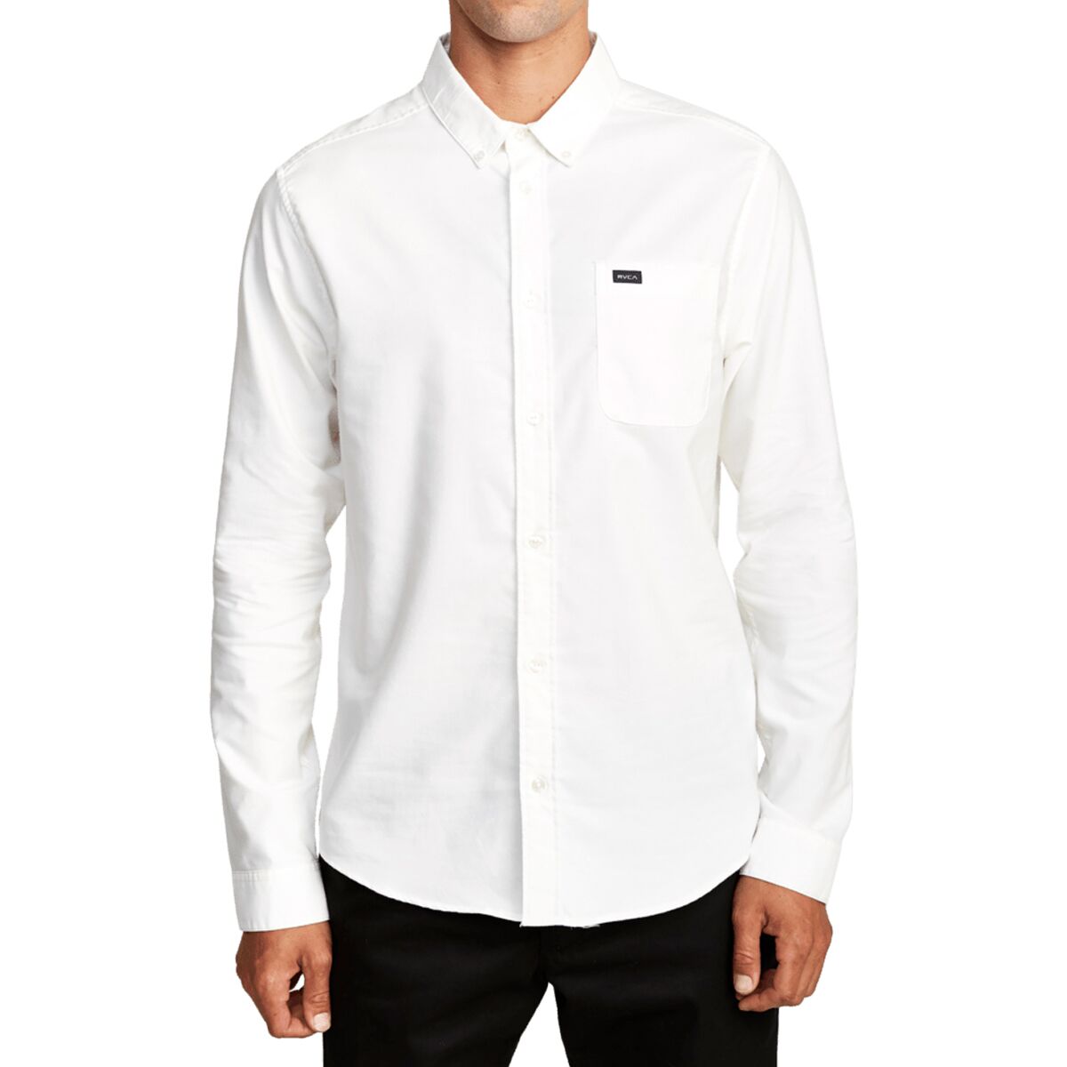 Image of RVCA That'll Do Stretch Long-Sleeve Shirt - Men's White3, XXL