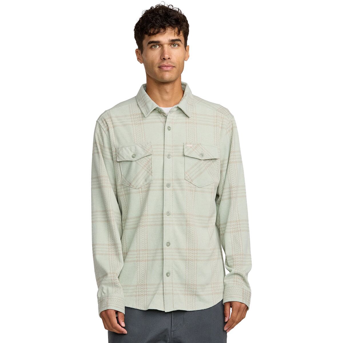Image of RVCA Vacancy Long-Sleeve Shirt - Men's Light Olive, XL