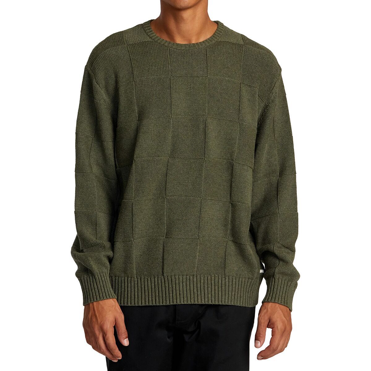 RVCA Hi Grade Boro Crew Sweater - Men's Olive Heather, M